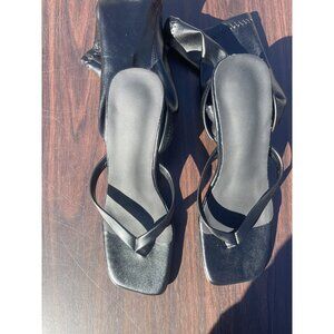 Black Sandal Heels - Open Toe Shoes - Size 6/36EUR